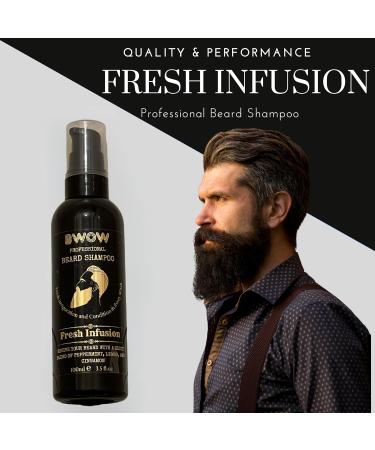BWOW Professional Beard Shampoo for Men Vegan Natural Cleansing Invigorate to Condition and Revive Hair - Peppermint Lemon & Cinnamon. Fresh Infusion 100ml Revive 100 ml (Pack of 1) - Buy Online on GoSupps.com