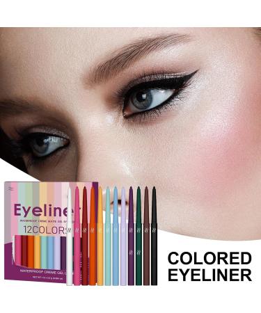  Generisch Set of 12 colored kohl eyeliner pencils - Waterproof - Matte - Long-lasting - 0.2g per pencil - Rainbow colors - For carnival stage makeup wedding - Buy Online on GoSupps.com
