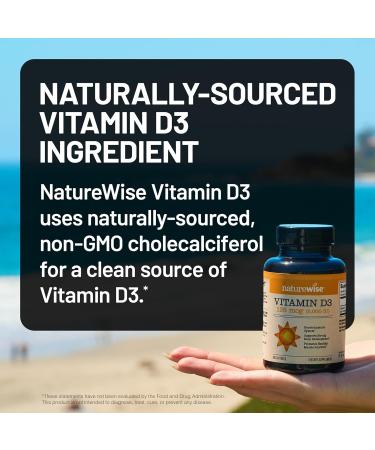 NatureWise Vitamin D3 5000iu (125 mcg) 200-Day Supply for Immune Support Healthy Muscle Function and Bone Health - Non-GMO Gluten Free in Organic Extra Virgin Olive Oil (Mini Softgel) 200 Count 5000IU 200 Count (Pack o  - Buy Online on GoSupps.com