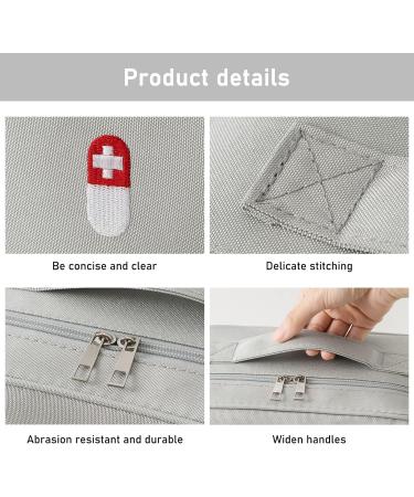 Chenkee Waterproof 3-Piece Medication Bag Set | Large Capacity First Aid Storage for Home Office & Travel - Gray - Buy Online on GoSupps.com