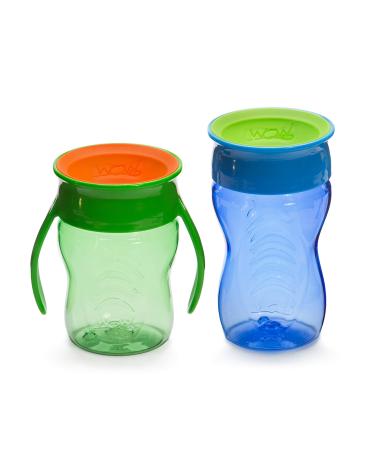 Wow Cup Stages Kids and Baby 360 Sippy Cup Blue/Green 10 oz/7 oz 2 Pack