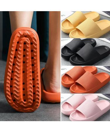 Sliders Cloud Slippers Women Men Non-Slip Mens Womens Slippers Cloud Sliders Soft Flip Flops with Thick Sole for Shower Bathroom Pool Beach 8 UK Black - Buy Online on GoSupps.com