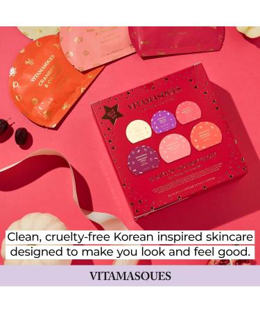 6 Days of Glow Face Mask Set by Vitamasques | Vegan-Friendly Beauty Masks - 6-Piece Sheet Sleeping & Peel Off Masks Paraben-Free - International Shipping Available - Buy Online on GoSupps.com