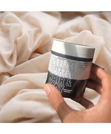 Silk Butter for Hair & Body - Nourishing Lemon Grass Black Seed Oil Blend | Hydrating Cream for Dry Damaged Skin & Hair | Jojoba & Shea Butter | Paraben Free - 8 oz - Buy Online on GoSupps.com