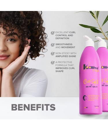 KALIVE Curl Gel 16 oz for Women - Defines All Curl Types & Textures - Pack of 2 - Buy Online on GoSupps.com