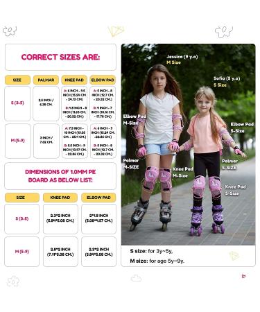BAZPO Kids Glow in The Dark Knee and Elbow Pads Set - Princess Unicorn Guards (S-Size) | Reflective Skateboard Roller Skate and Bike Pads for Girls 3-5 Years - Buy Online on GoSupps.com