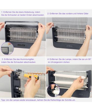 High-Power Electric Insect Destroyer | Double-Sided Fly Trap with Remote Control | 4000V Mosquito Trap for Kitchen Bedroom & Office (Gray) - Effective 100 m Coverage - Buy Online on GoSupps.com