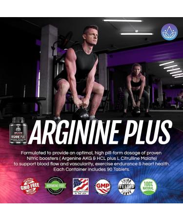 Dr. Emil's ARGININE Plus - High Dose NO Booster for Vascularity & Heart Health - 2500mg L Arginine & L Citrulline Tablets - Buy Online on GoSupps.com
