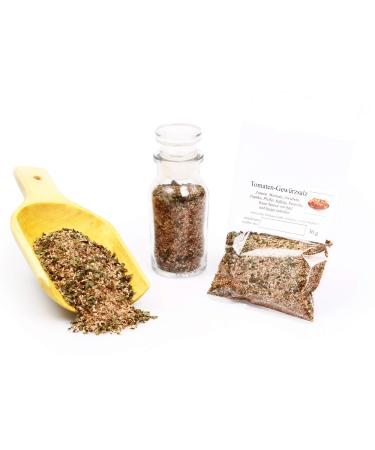 Feine W rze Tomato Spice Salt - Mediterranean Spice Blend - Tomato Salt - Herb Salt - Salad Seasoning - Gluten-Free - 30g