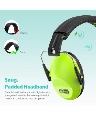 Dr.meter Children Ear Defenders NRR 27dB Protective Earmuffs | Noise Blocking Ear Muffs for Kids | Adjustable Headband | Green & Pink - Buy Online on GoSupps.com