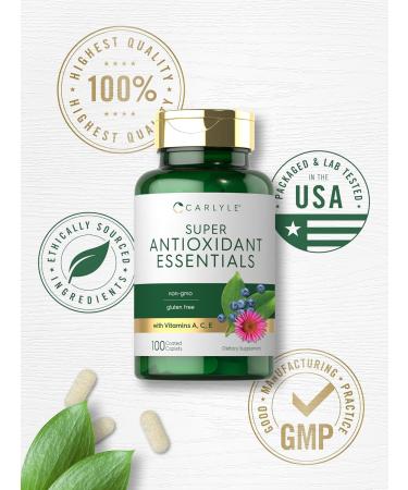 Carlyle Antioxidants Supplement | 100 Caplets | Nutritional Complex | Vitamin A C E | Non-GMO Gluten Free Formula - Buy Online on GoSupps.com