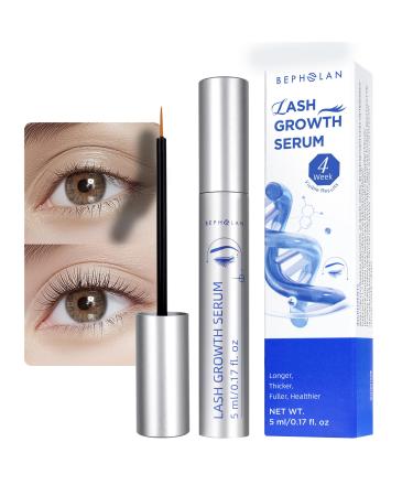 BEPHOLAN Eyelash Growth Serum for Thicker Fuller Longer & Bold Eyebrows Premium Serum Grow Lashes with Brow Enhance (5ml)