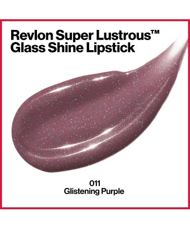 REVLON Super Lustrous Glass Shine Lipstick - Glistening Purple (011) 0.15 oz | Moisturizing Lip Color with Aloe, Hyaluronic Acid, and Rose Quartz | Long-lasting Formula - Buy Online on GoSupps.com