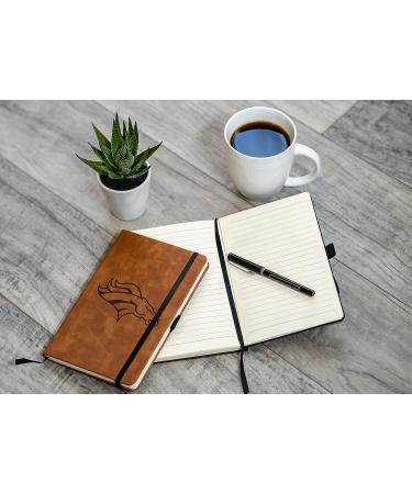 Rico Industries NFL Denver Broncos Brown Laser Engraved Small Notepad Jounral/Notepad 8.25" x 5.25"- Office Accessory - Buy Online on GoSupps.com
