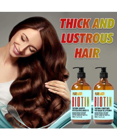 Biotin Shampoo and Conditioner Set with Argan Oil - Promotes Hair Growth and Fights Hair Loss - Sulfate Free Formula - Buy Online on GoSupps.com