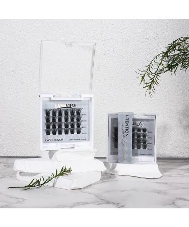 LASHVIEW Cluster Lashes - DIY 3D Eyelash Extensions, Reusable, Black, Super Thin Band, 24 Criss Cross Mix - Buy Online on GoSupps.com
