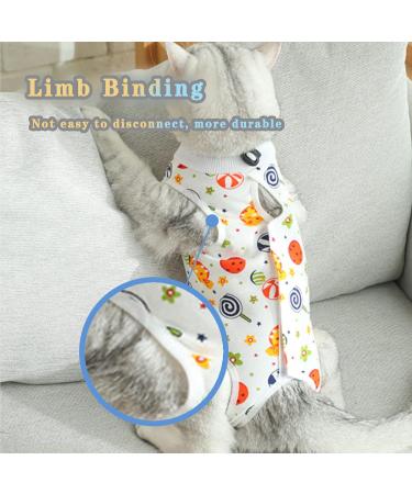 Clrybo Katzenbody After Op Castration | Pet Medical Surgical Shirt & Recovery Suit for Cats - Lollipop Style (M) - Buy Online on GoSupps.com