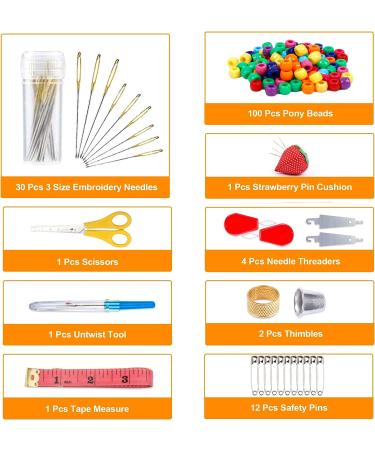 INSCRAFT 403 Pack Embroidery Floss Set - 250 Colors Cross Stitch Thread with 153 Pcs Tools in 4-Tier Storage Box - Buy Online on GoSupps.com