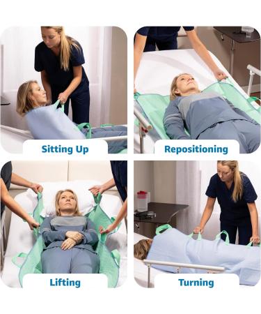 Improvia Fast Drying Bed Pad with Handles - Washable Waterproof Incontinence Inlays for Elderly & Bedridden - 34x36 Inches 6 Handles - Buy Online on GoSupps.com