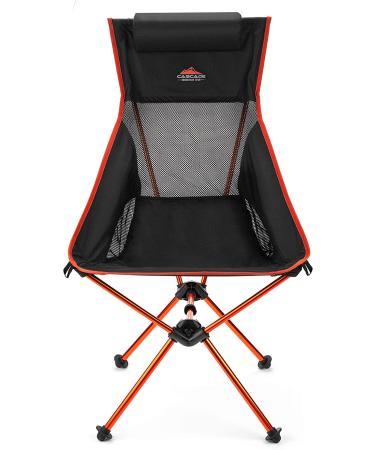 Cascade Mountain Tech High Back Ultralight Camp Chair for Backpacking, Camping, Sporting Events, Beach, and Picnics - Black - Buy Online on GoSupps.com