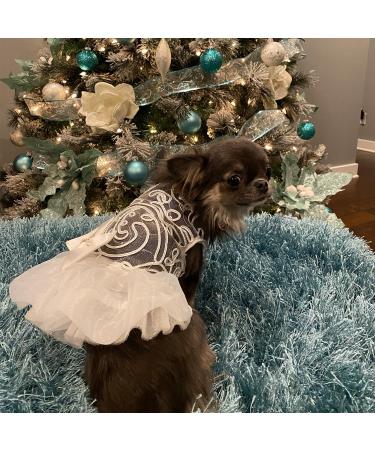 Hollow Dog Wedding Dress Tutu Rock Luxury Pearl Loop Christmas Costume for Small Dogs - Elegant Pet Clothing in White - Buy Online on GoSupps.com