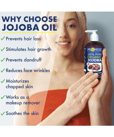 500ml (16.9oz) ORGANIC JOJOBA Oil 100% Pure Moisturizing Oil skin hair and body Unrefined Hexane Free Natural Cold Pressed + UV Protected Carrier Oil Certified Organic Made in Canada (500ml) 500 ml (Pack of 1) - Buy Online on GoSupps.com