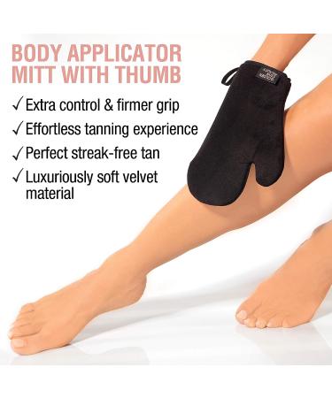 Tanning Mitt Kit - Double Sided Self Tanner Mitten for Body and Face | Includes Exfoliation Mitt | Washable and Ultra Soft Tanning Gloves for Streak-Free Tan - Buy Online on GoSupps.com