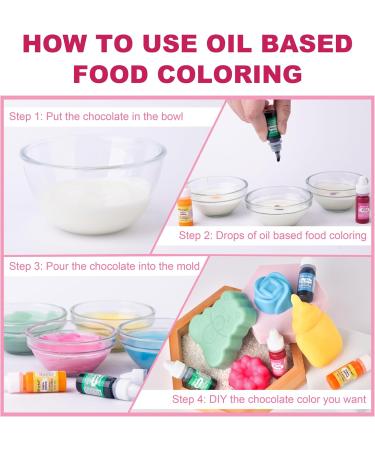 Oil Based Food Coloring for Chocolate - 6 Colors Upgraded Food Coloring for Cake Decorating ERCorArt Edible Oil Food Dye for Candy Melts Candy Melts Fondant Icing Frosting Baking Cookie - .25 Fl.Oz - Buy Online on GoSupps.com