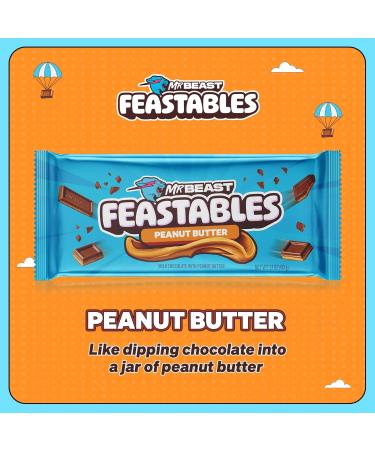Feastables MrBeast Peanut Butter Milk Chocolate Bar 60g (Pack of 2) Bundle With Snack Scout Lunch Bag - Buy Online on GoSupps.com