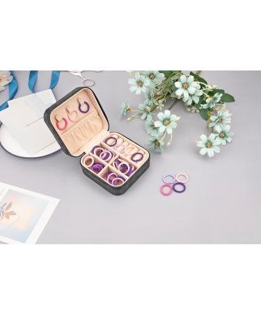 100 Pcs Mini Colorful Elastic Hair Ties for Girls - Gradient Purple Toddler Ponytail Holders - Buy Online on GoSupps.com