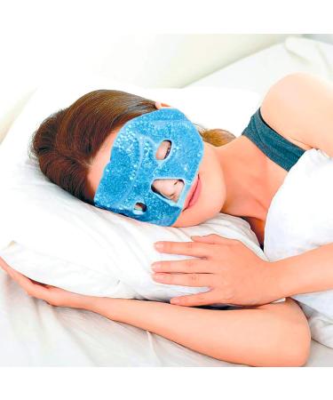 Sofida Hot Cold Gel Facial Eye Mask - Reduce Puffiness, Dark Circles - Migraine Headache Relief - Therapeutic Spa Therapy Wrap - Blue - Buy Online on GoSupps.com