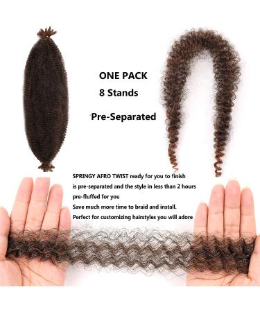 LingGuan 16 Inch Pre-Separated Springy Afro Twist Hair 9 Packs - Soft Synthetic Crochet Hair for Black Women | Kinky Spring Twist Braiding Hair (1B/30) - Buy Online on GoSupps.com