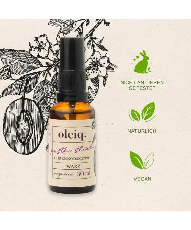 OLEIQ Plum Kernel Oil - Vegan Skin Care Oil for Firmer Vibrant Skin | 30ml Natural Cosmetics for Women & Men - Buy Online on GoSupps.com