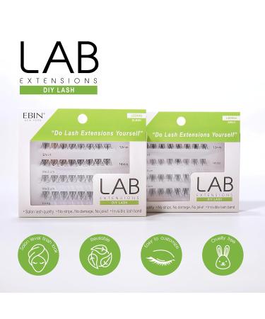 LAB Extensions DIY False Eyelashes | Sleek Style Cluster Lashes - Salon-Quality Invisible Band Soft & Reusable Cruelty-Free in 3 Lengths - Buy Online on GoSupps.com