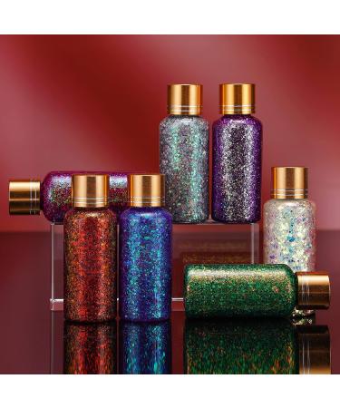 Holographic Laser Body Glitter Gel - Mermaid Sequins Makeup for Body, Hair, Face, Nails, Eyeshadow - Long Lasting & Waterproof - 1oz (Laser Pink) - Buy Online on GoSupps.com