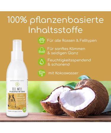 Natural Disposation Spray for Dogs & Cats (200ml) - Effortlessly Detangle Fur & Reduce Mats with Coconut Fragrance - Ideal for Long & Short Haired Pets - Buy Online on GoSupps.com