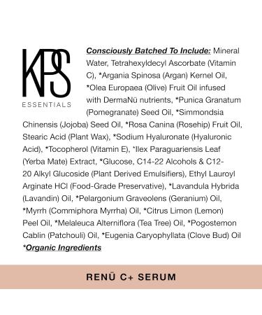 KPS Essentials Ren C+ Serum - 10% Vitamin C for Aging Skin Boosts Collagen Fades Dark Spots Hydrates & Smooths - International Shipping Available - Buy Online on GoSupps.com