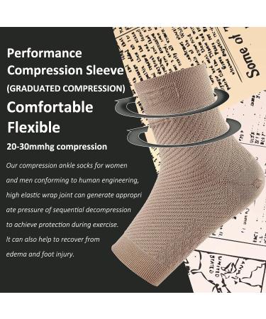EVOPLECI Ankle Compression Sleeve Open Toe Ankle Compression Socks Plantar Fasciitis Support Brace Ankle Brace for Men Women Arch Support Injury Recovery Joint Pain   (M  SKIN-20-30mmHg) M SKIN-20-30mmHg - Buy Online on GoSupps.com