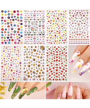 Teenitor 12 Sheets Nail Art Sticker with Holographic Glitter Flakes and Nail Sequins - Self-Adhesive 3D Nail Art Decoration Kit - Buy Online on GoSupps.com