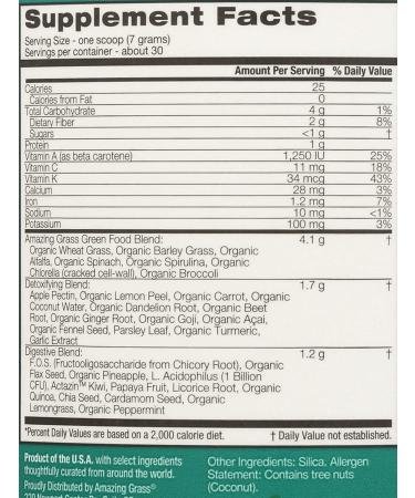 Amazing Grass Green Superfood Detox & Digest 7.4 oz - Organic Greens for Digestive Health - Buy Online on GoSupps.com