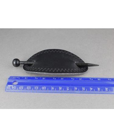 Black Faux Leather Zigzag Stitched Hair Pin Barrette - Slide Accessory - Buy Online on GoSupps.com