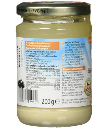 Dr. Goerg Premium Organic Coconut Almond Butter - 200g | Healthy Vegan & Natural Delight for International Shipping - Buy Online on GoSupps.com