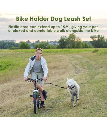 Hands-Free Dog Bicycle Leash for Training & Jogging | Ifcow Black Bike Leash for Dogs - Distance Holder & Coach - Buy Online on GoSupps.com
