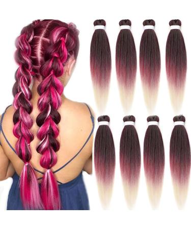 LDMY Pre-stretched Braiding Hair Extensions-8pcs Ombre Synthetic Kanekalon Hair for Braiding Ombre 90g/pc 11 - Buy Online on GoSupps.com