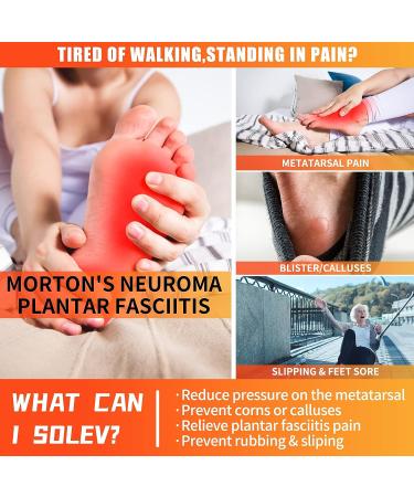 Ball of Foot Cushions - Metatarsal Pads for Blisters, Calluses, Bunions, Corns - 4 Pairs Black Invisible Socks for Women and Men - Buy Online on GoSupps.com