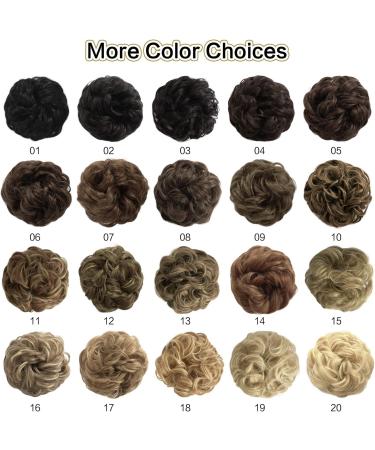 Sofeiyan Messy Bun Hair Piece Plus Size Synthetic Curly Updo Chignon - L-Light Ash Brown Mixed Golden Brown | Hairpiece Extensions for Women & Girls - Buy Online on GoSupps.com