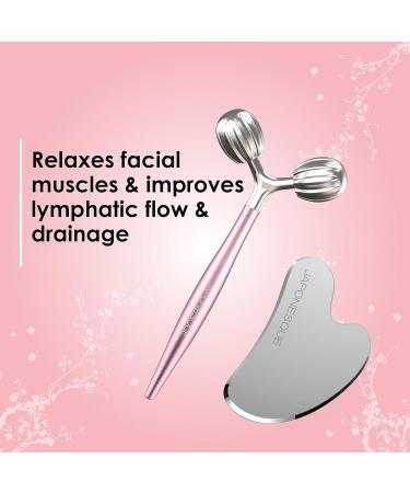 JAPONESQUE SKINTherapy V Roller - Lymphatic Drainage Facial Tool for Massage & Skincare Absorption - Buy Online on GoSupps.com