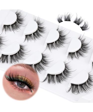 Mink Cluster Lashes Fluffy False Eyelashes Fairy Strips Individual Lashes Volume Dramatic Eyelash Extensions 5 Pairs by Eefofnn Fairy clusters-natural