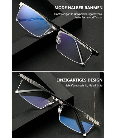 Buy Lanomi Self-Tinting Photochrome Reading Glasses - Stylish Metal Half Frame Gradient Gray UV Protection Multiple Strengths 1.0 to 3.5 - Ideal for Outdoor Reading | International Shipping Available - Buy Online on GoSupps.com