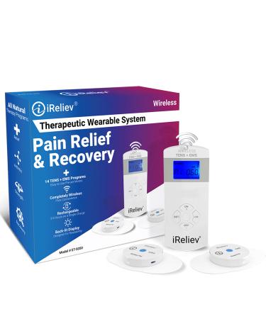 iReliev Wireless TENS + EMS Therapeutic Wearable System Wireless TENS Unit + Muscle Stimulator Combination for Pain Relief, Arthritis, Muscle Conditioning, Muscle Strength - Buy Online on GoSupps.com